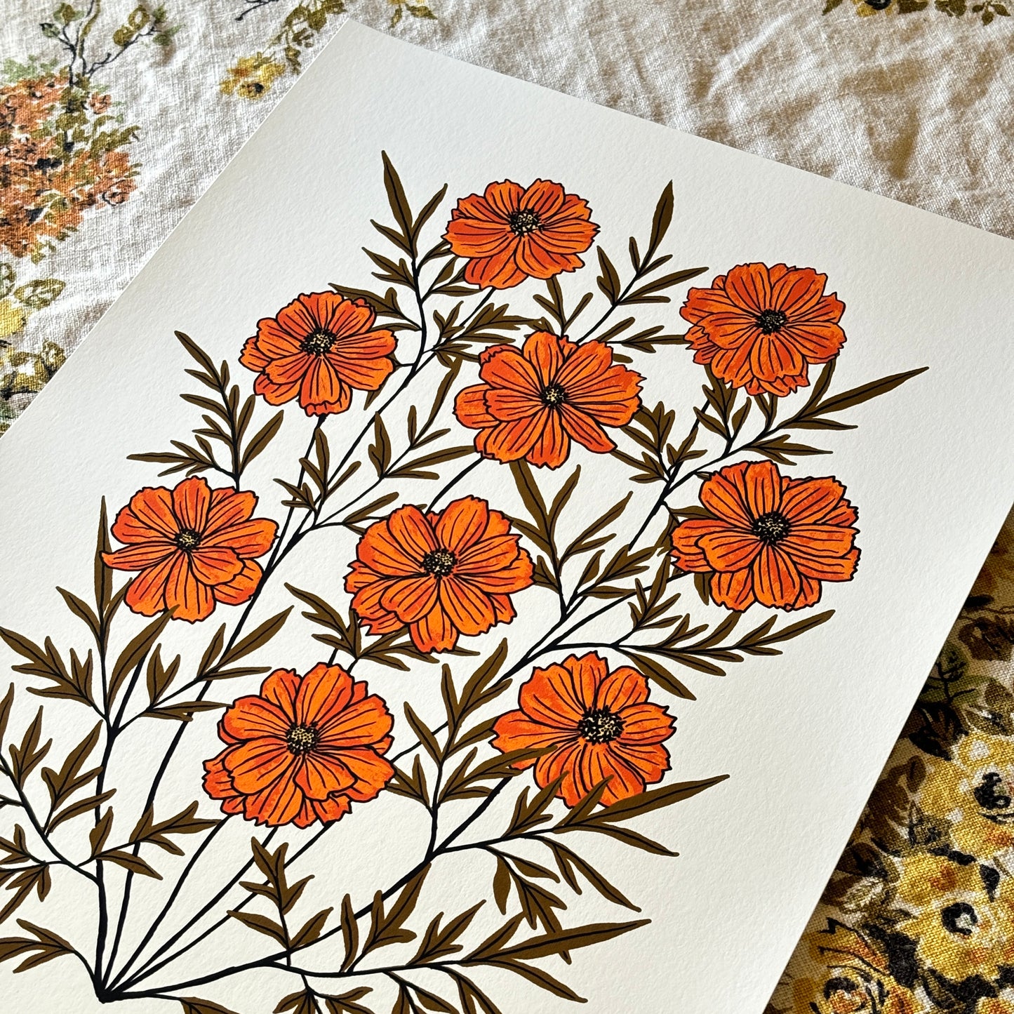 Golden Summer Cosmos - 14x11 Print