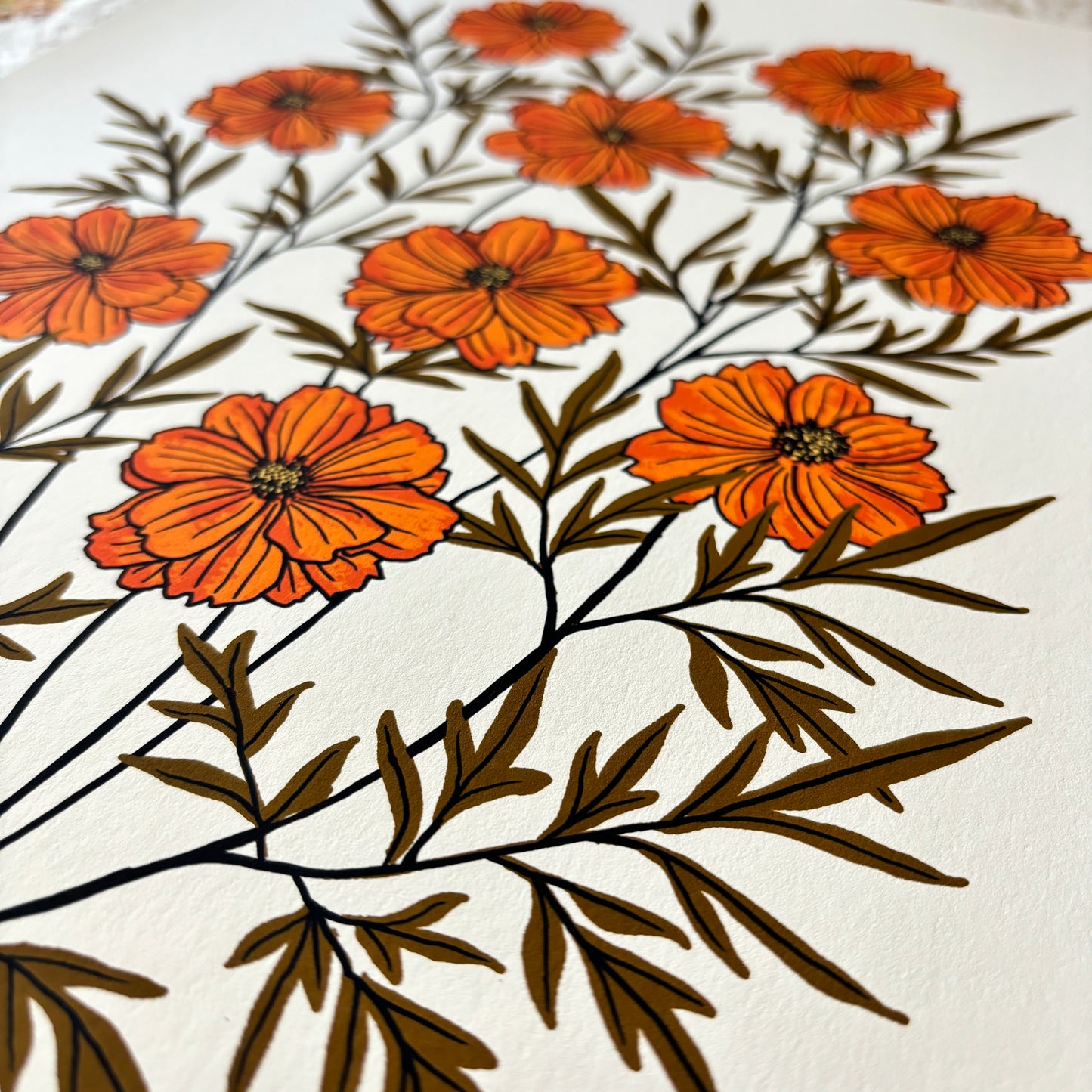 Golden Summer Cosmos - 14x11 Print