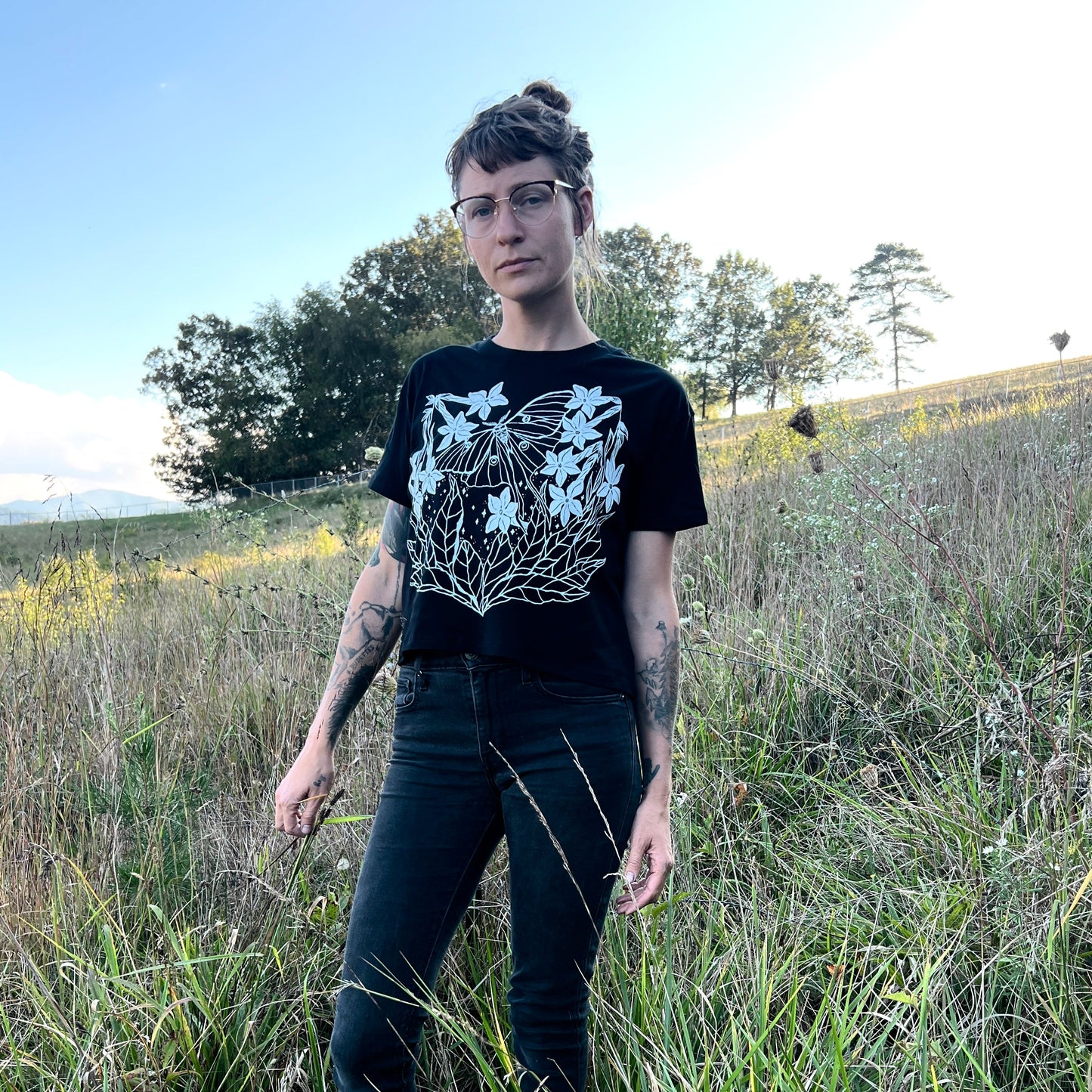 Misprinted Night Blooms Tee