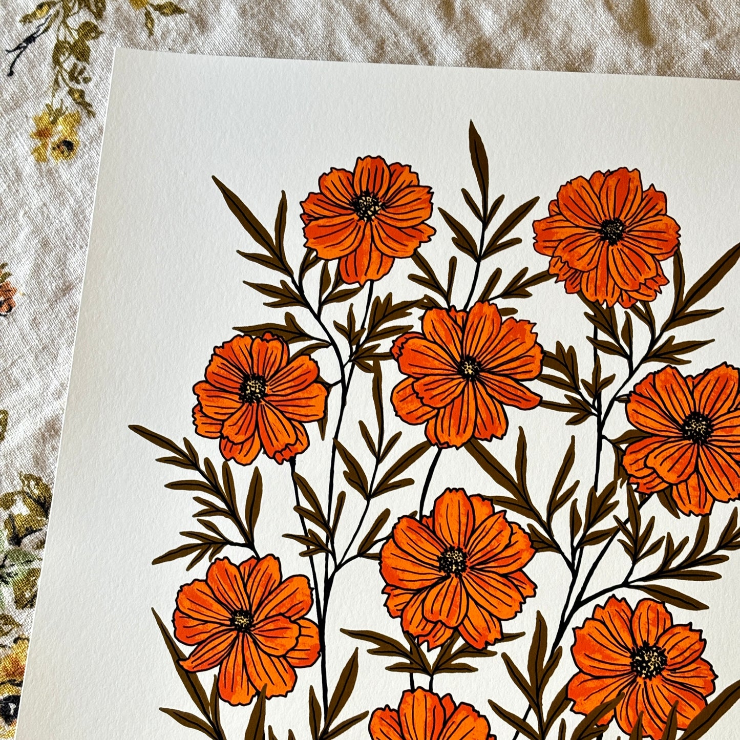 Golden Summer Cosmos - 14x11 Print