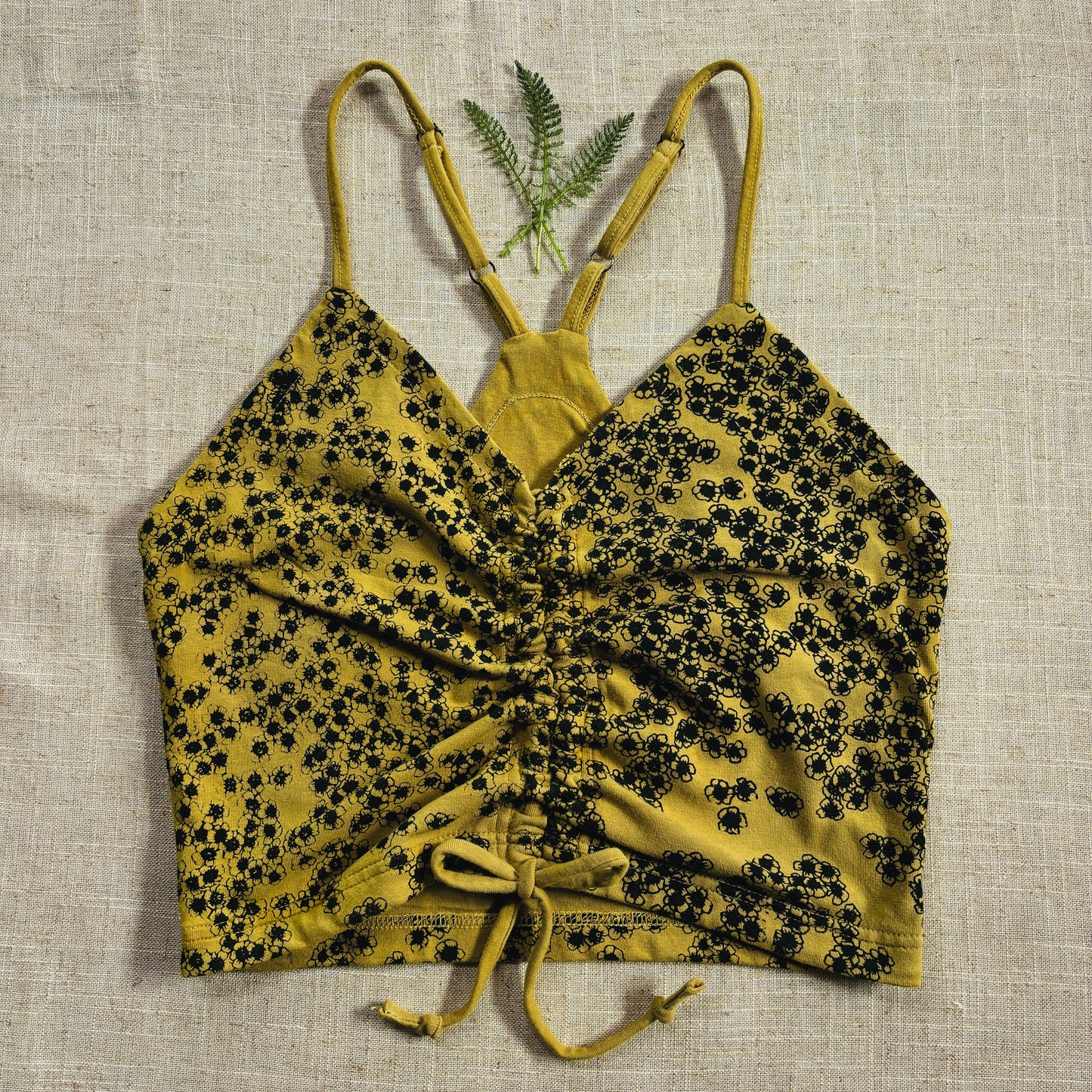 Yarrow Gather Bralette - Marigold and Black Walnut