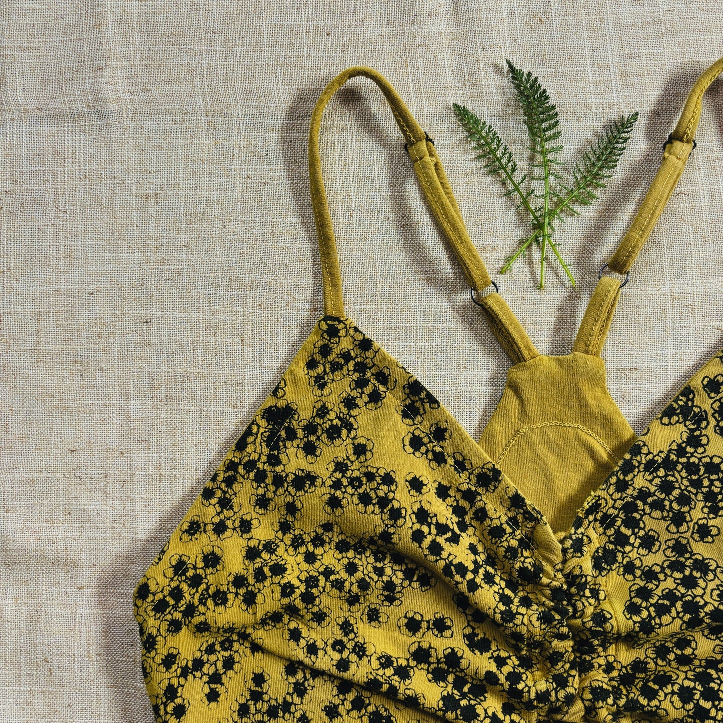 Yarrow Gather Bralette - Marigold and Black Walnut