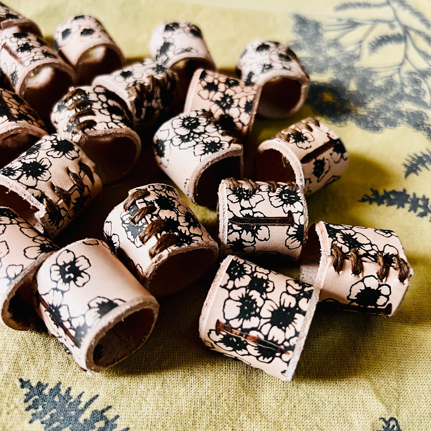 Farther Side X Needlebone Leather Yarrow Bandana Slides