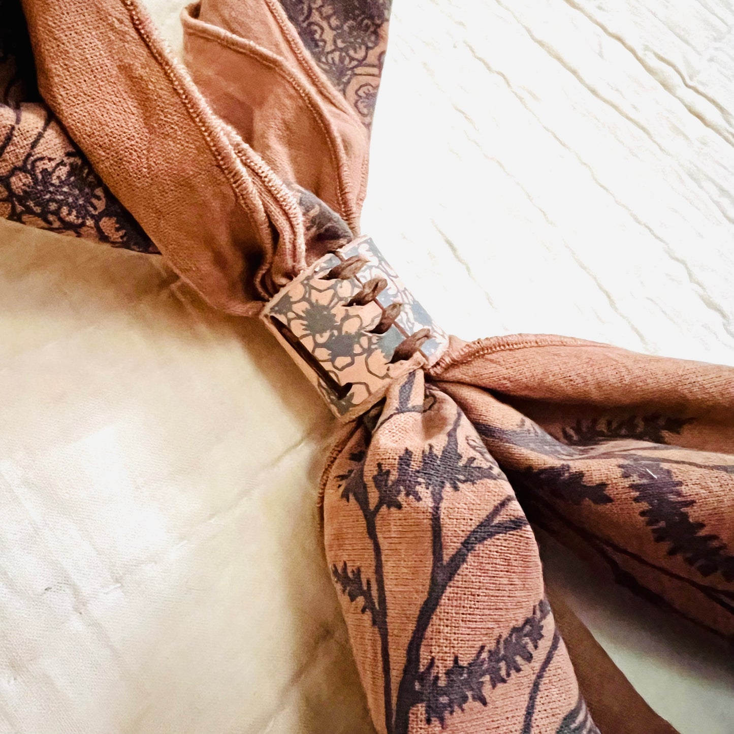 Farther Side X Needlebone Leather Yarrow Bandana Slides