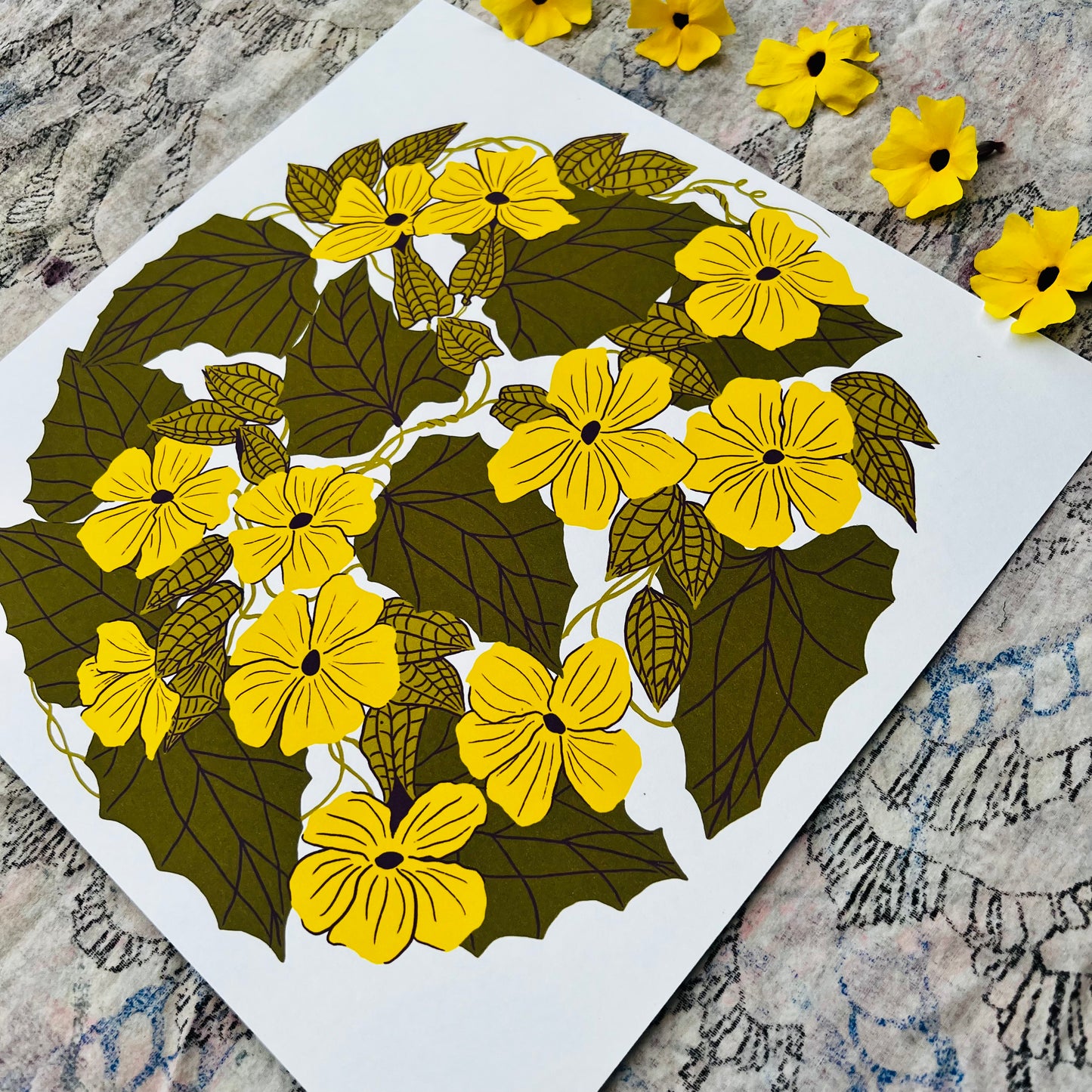 Black Eyed Susan Vine - 12x12 Print