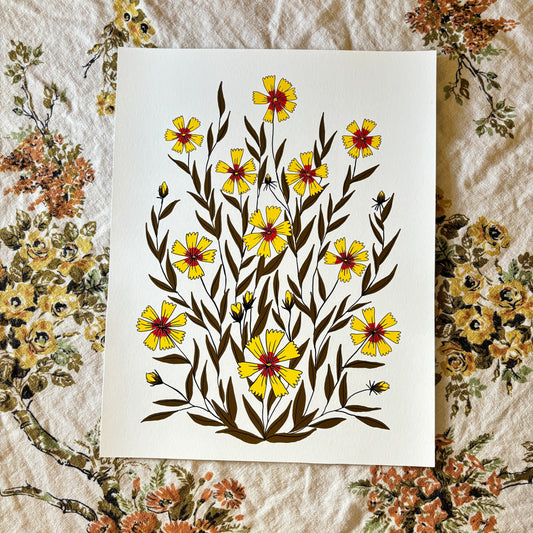 Golden Summer Coreopsis - 14x11 Print