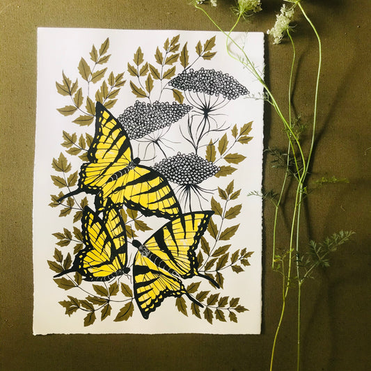 Eastern Tiger Swallowtails - 15x11 Print
